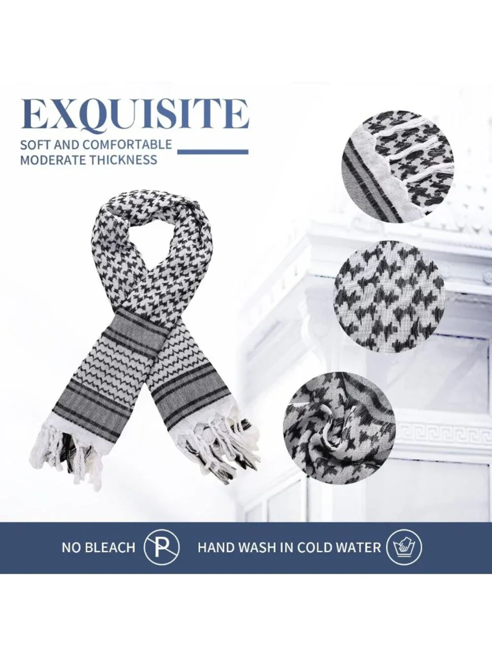 Tactical Desert Shemagh Scarf - 6 Pcs Cotton Neck & Head Wraps for Men, 43